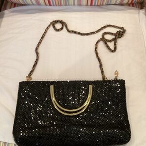 Elegant Black Sequin Evening Bag